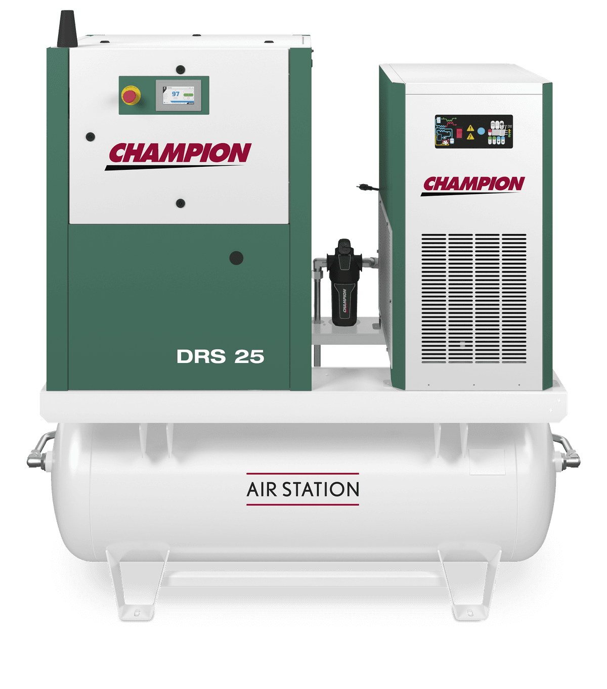 Champion DRS Series regulated speed rotary screw air compressor (25 HP), variable speed, energy efficient, plug-and-play solution