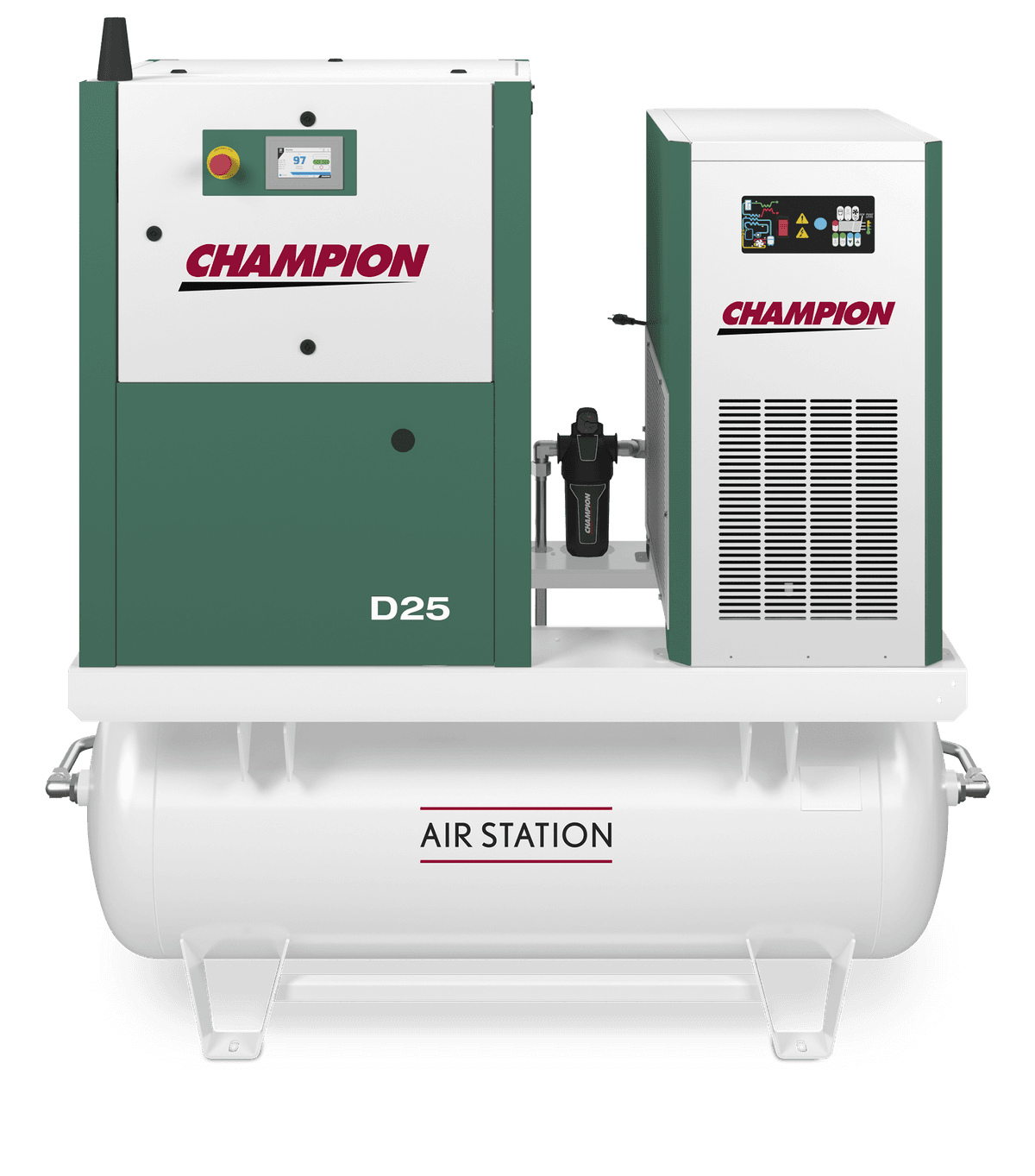 Champion D Series fixed speed rotary screw air compressor (25 HP), heavy-duty, engineered for continuous compressed air demand