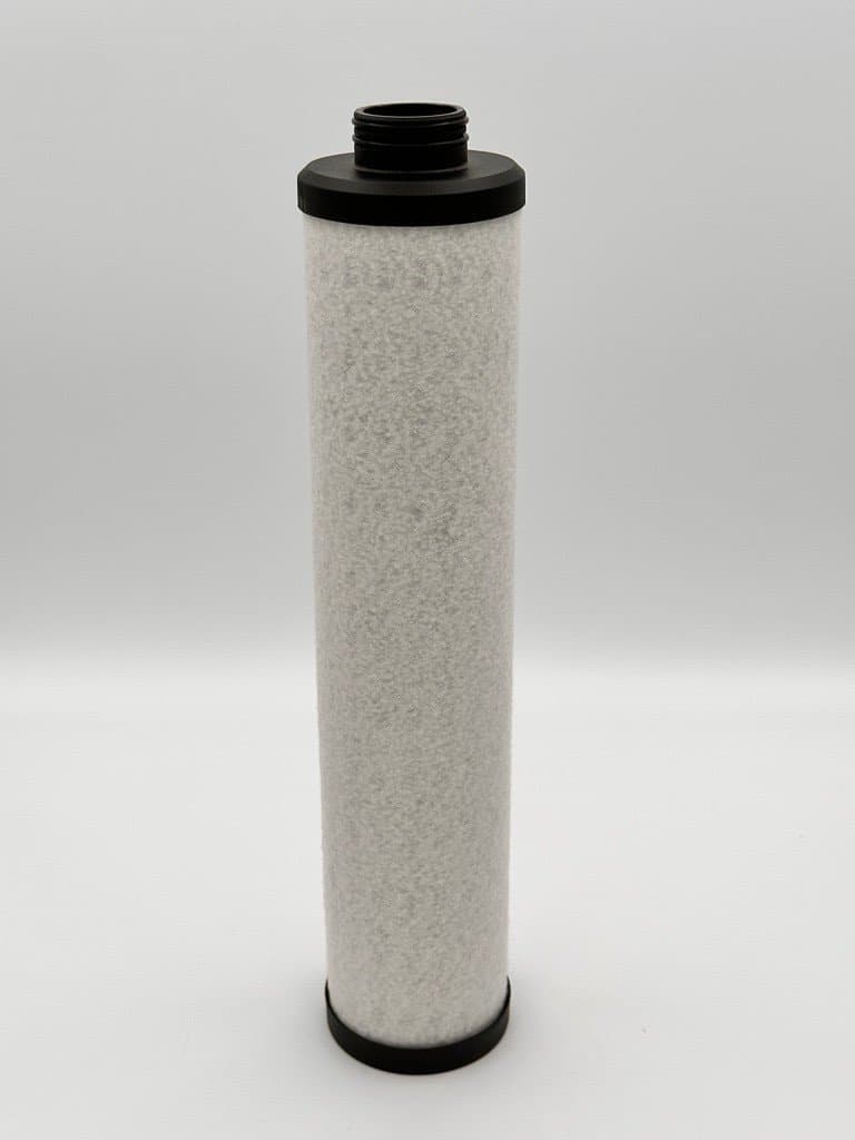 Grade E high efficiency oil removal filter element for Champion CFL compressed air filters, designed to remove oil aerosols and ensure clean air quality