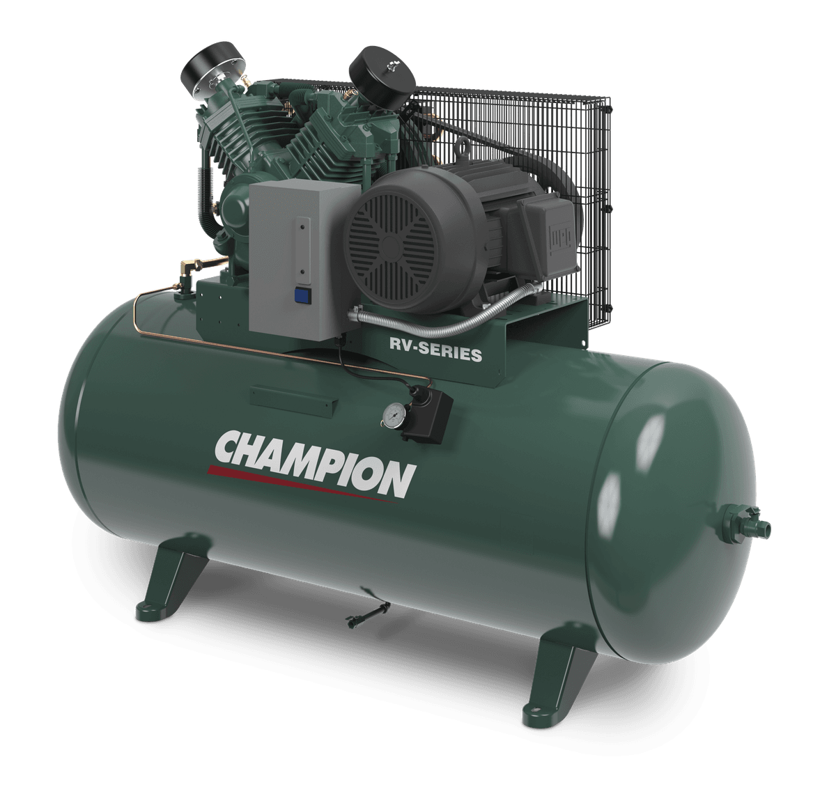 RV-Series 15HP Reciprocating Compressor - Horizontal Tank - 208V/3 - 1800 RPM thumbnail 2