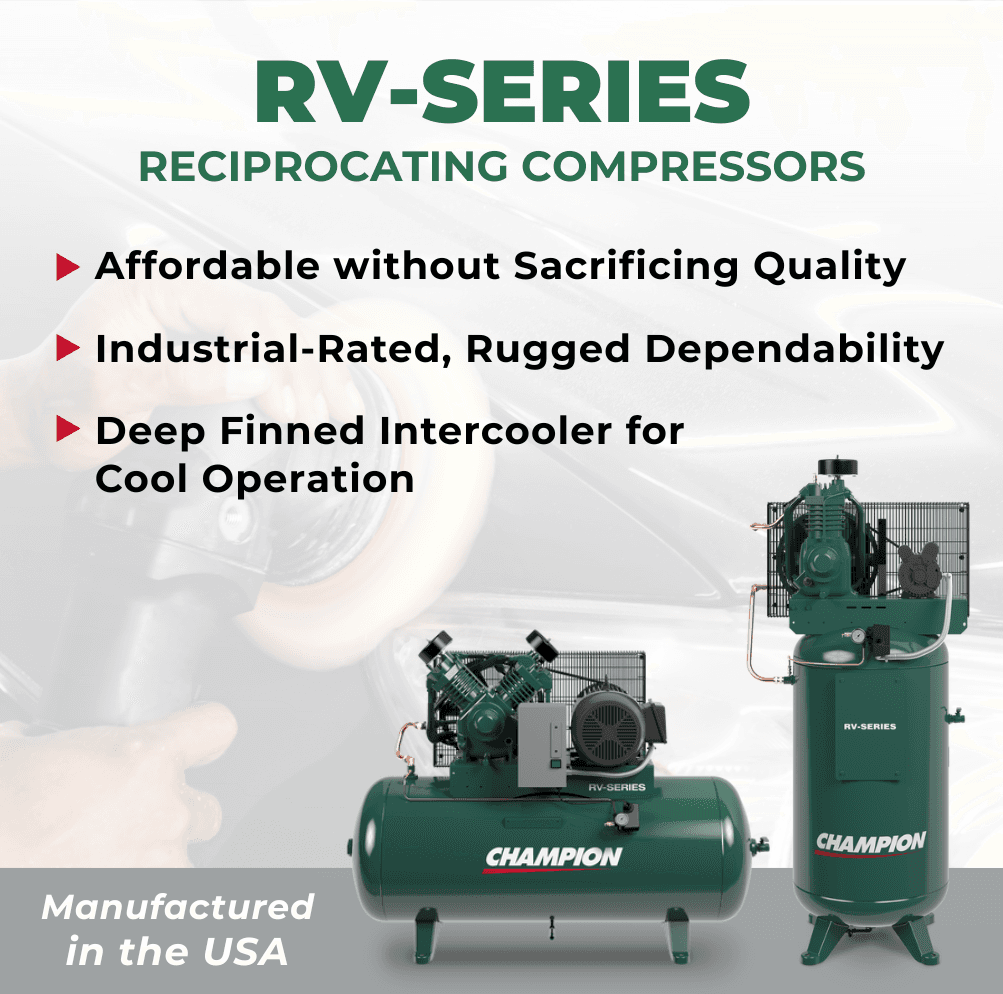 RV-Series 7.5HP Reciprocating Compressor - Vertical Tank - 230V - 3450 RPM thumbnail 4