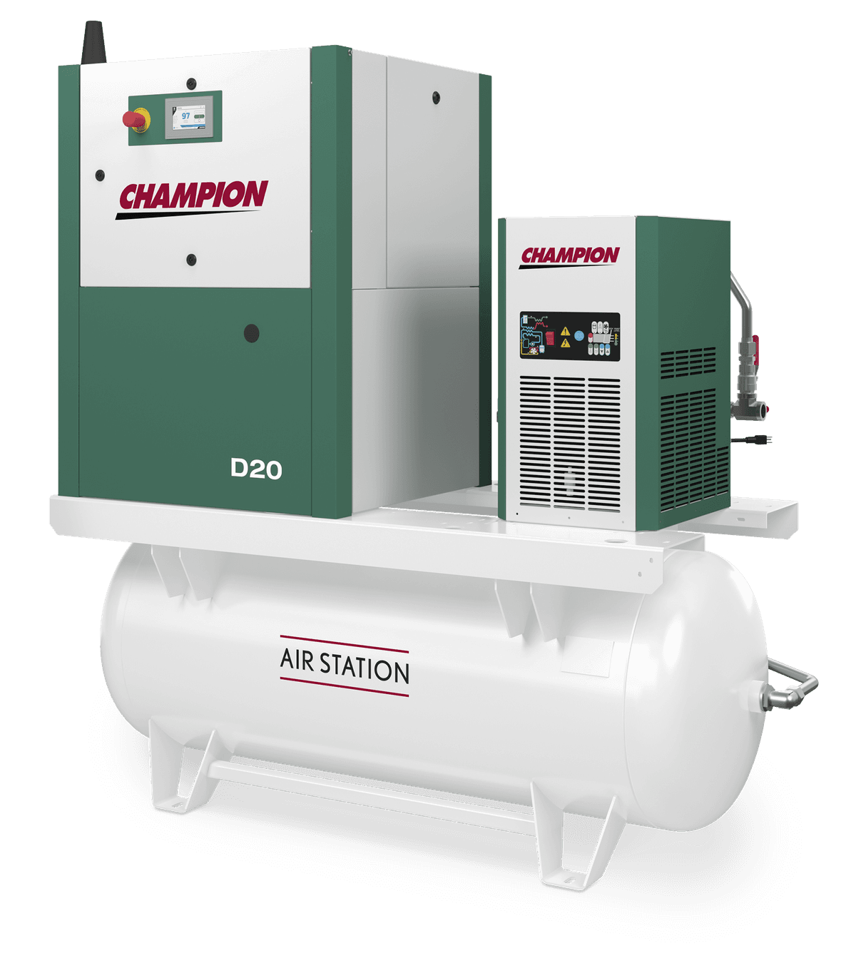 D Series 20 HP Fixed Speed Rotary Screw Compressor - Air Station thumbnail 2