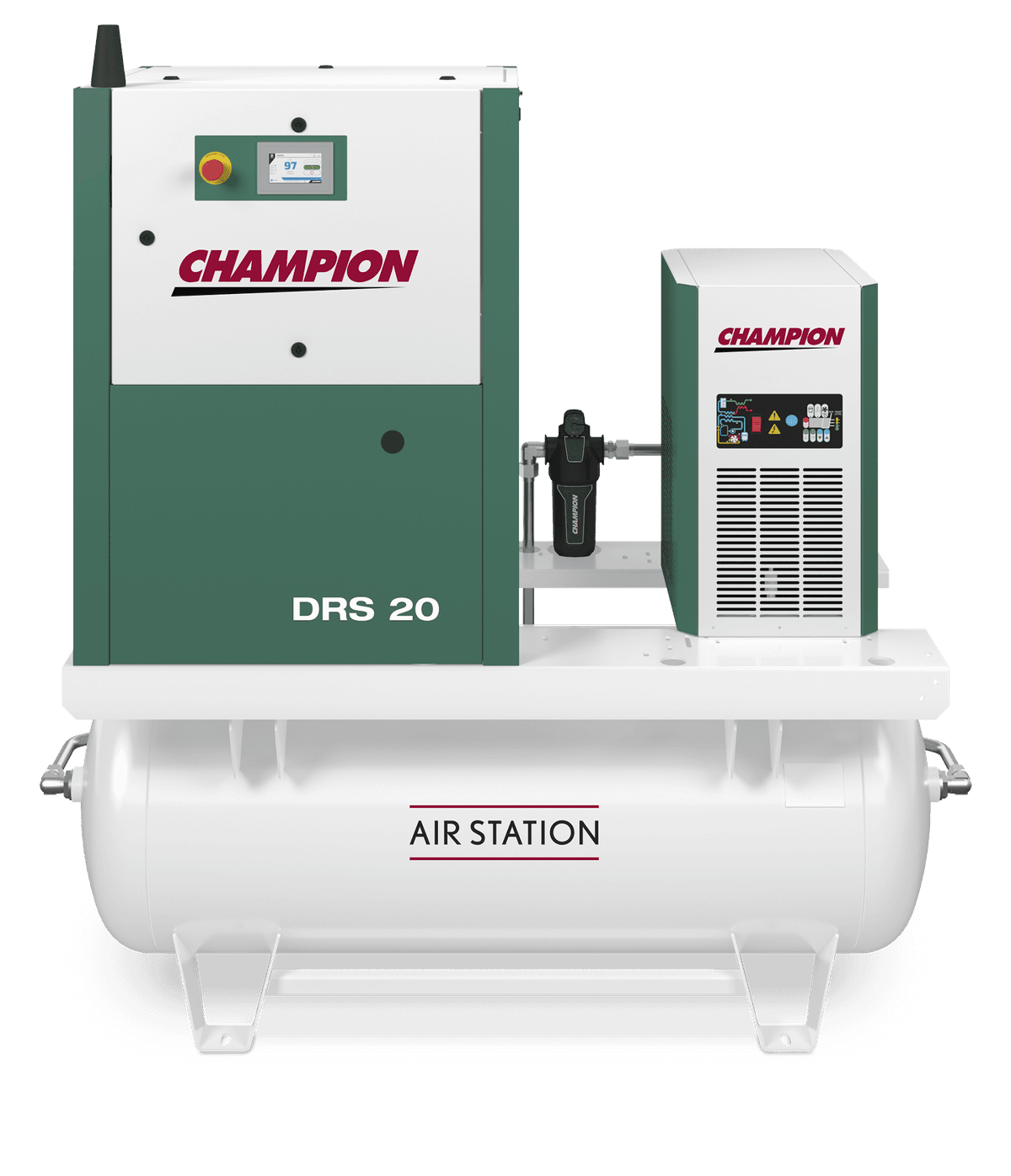Champion DRS Series regulated speed rotary screw air compressor (20 HP), variable speed, energy efficient, plug-and-play solution