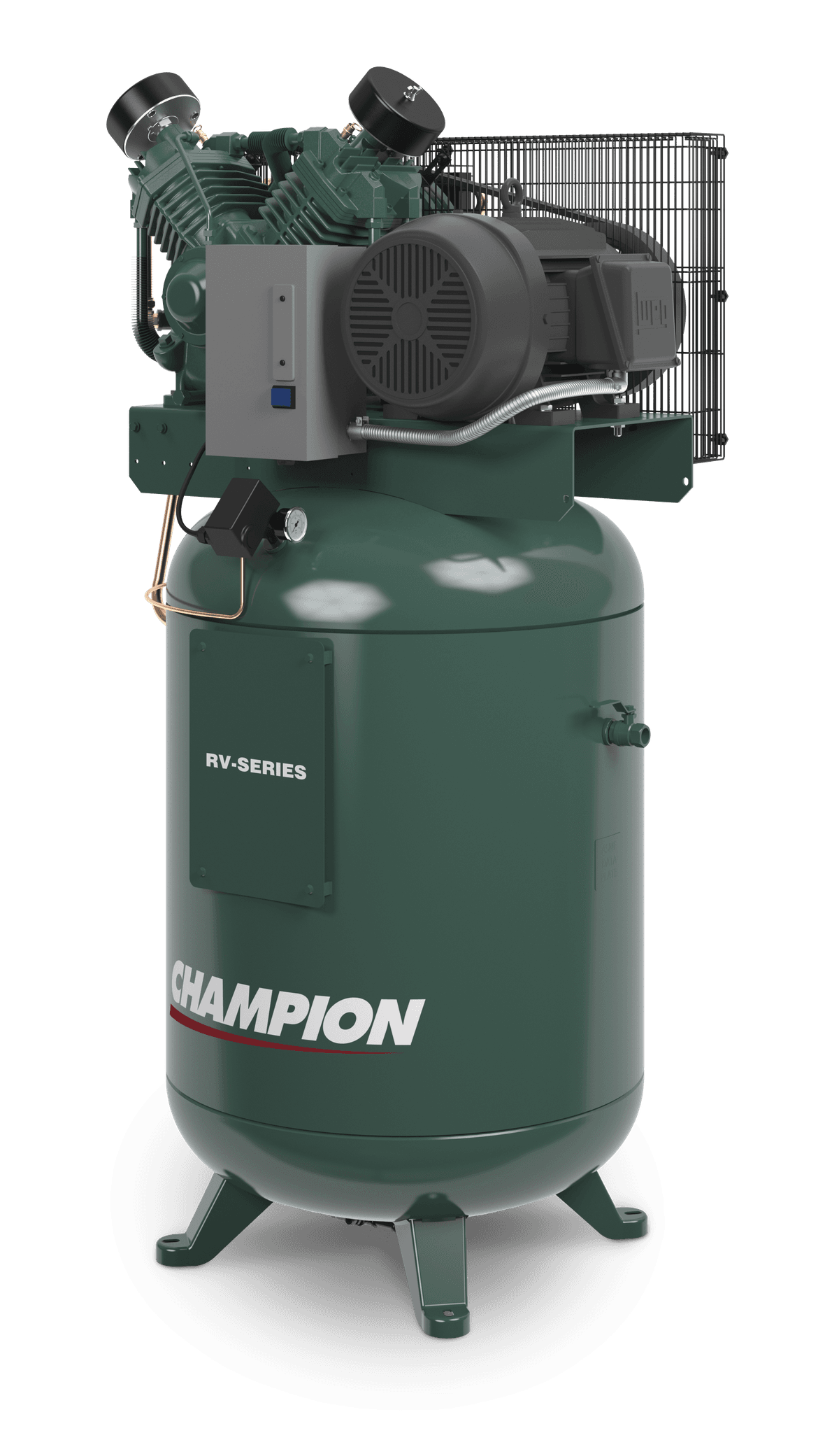 RV-Series 10HP Reciprocating Compressor - Vertical Tank - 460V - 1800 RPM thumbnail 2