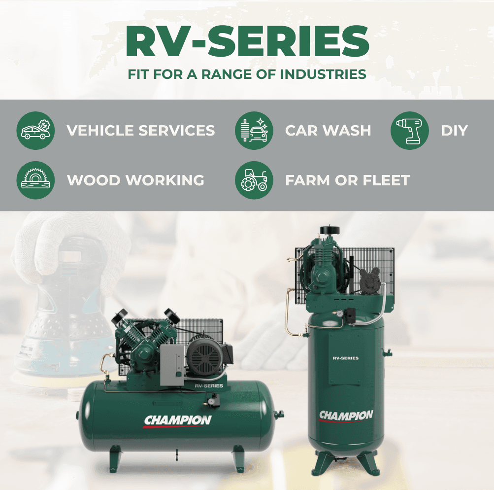 RV-Series 15HP Reciprocating Compressor - Vertical Tank - 230V/3 - 1800 RPM thumbnail 6